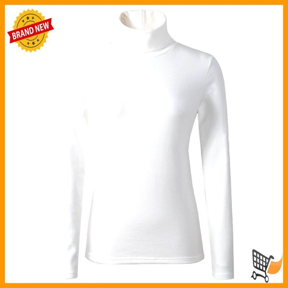 Soft Cotton Turtleneck Pullover Sweater Thermal Base Layer Long Sleeve Top